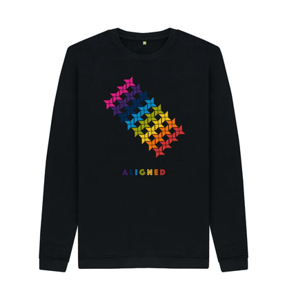 Black Aligned - Men's Crew Neck Sweater