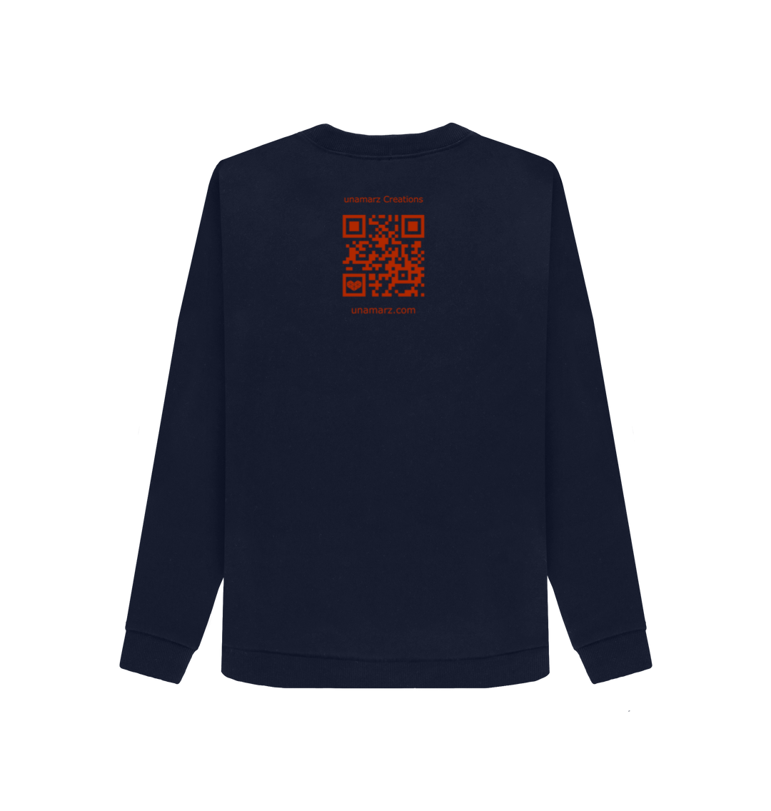 Navy Blue Printed Sweater Back