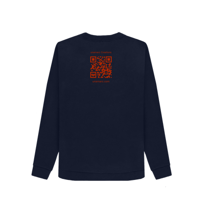 Navy Blue Printed Sweater Back