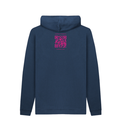 Navy Printed Hoody Back