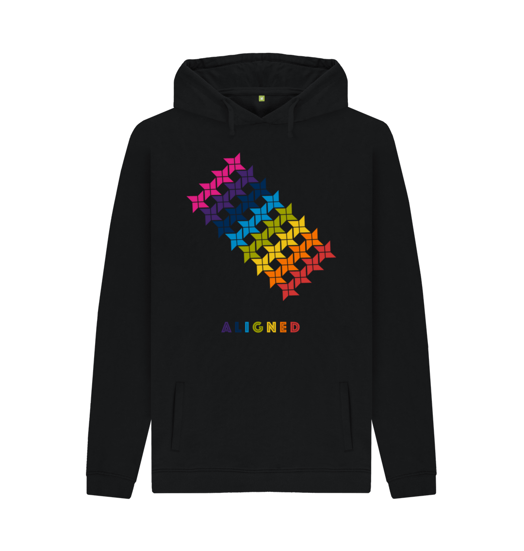 Black Printed Hoody Front