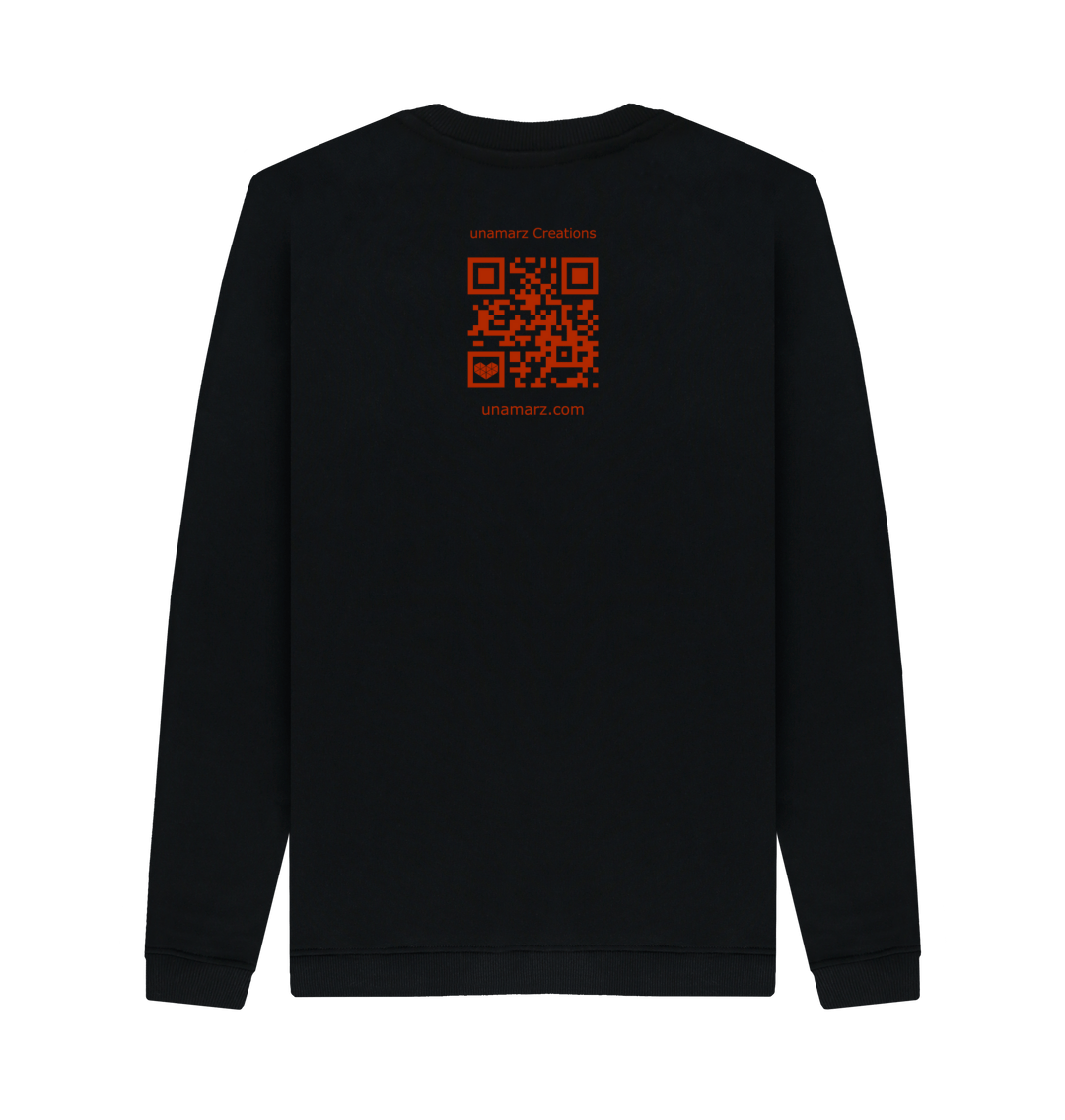 Black Printed Sweater Back