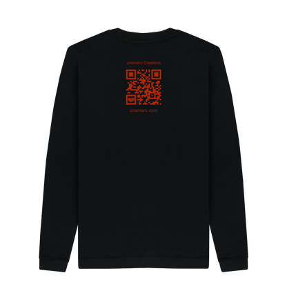 Black Printed Sweater Back
