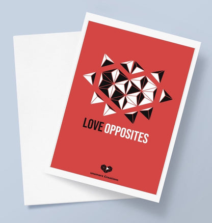 Love Opposites Greeting Card - Red