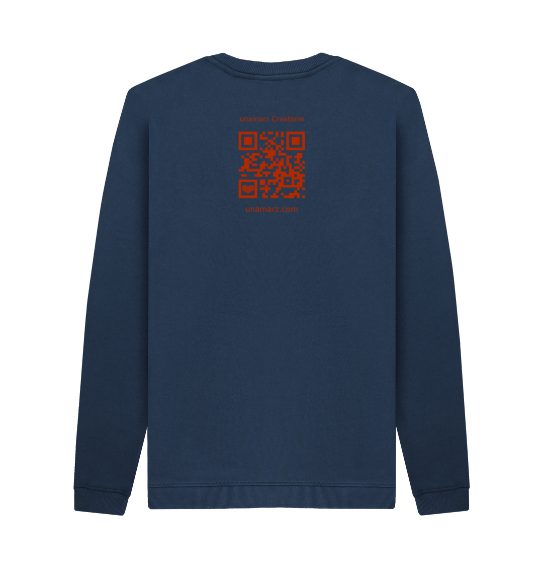 Navy Blue Printed Sweater Back