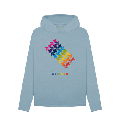 Stone Blue Aligned - Women's Relaxed Fit Hoodie