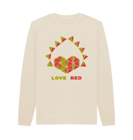 Oat Love Red - Men's Crew Neck Sweater