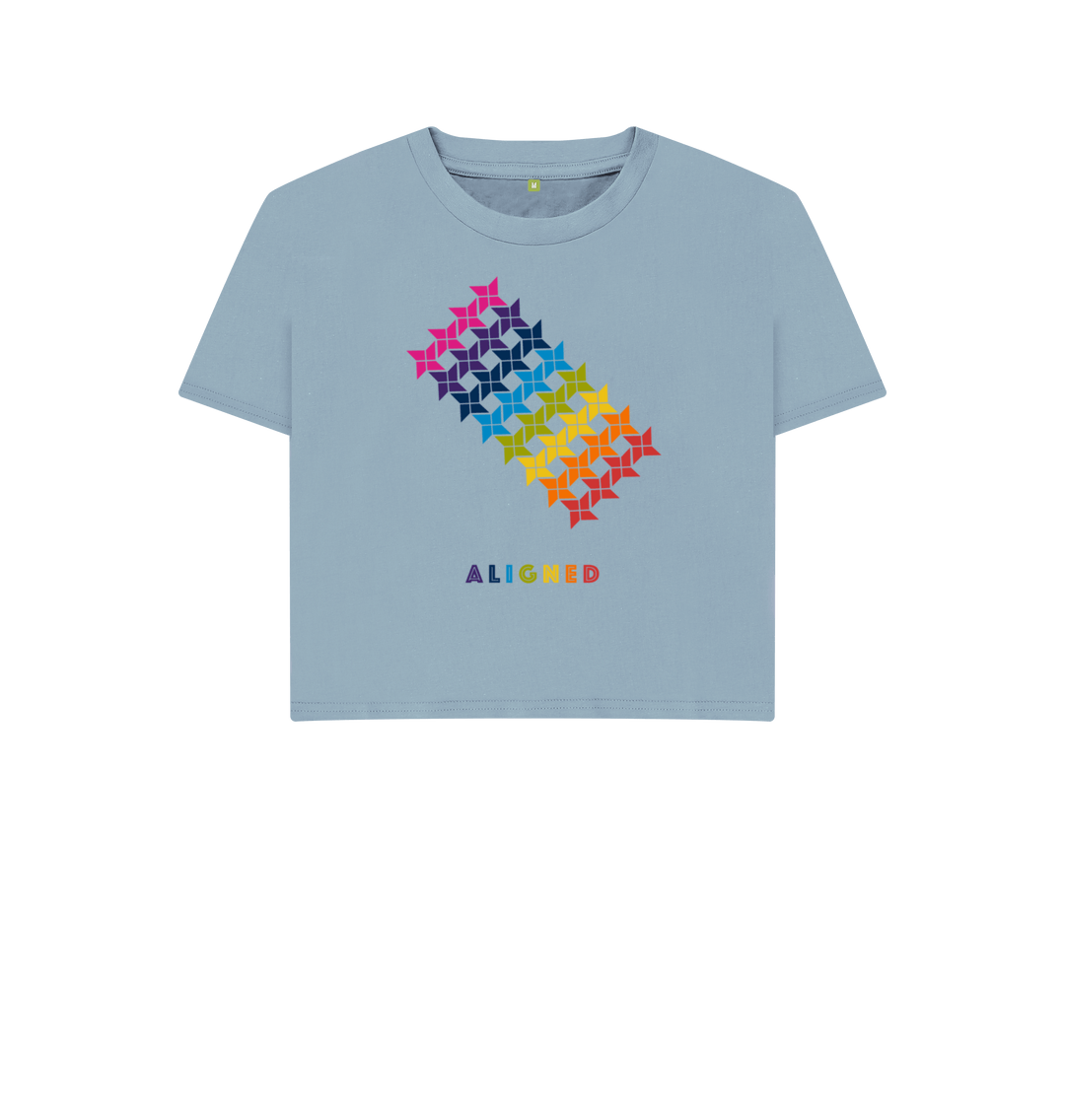 Stone Blue Printed T-shirt Front