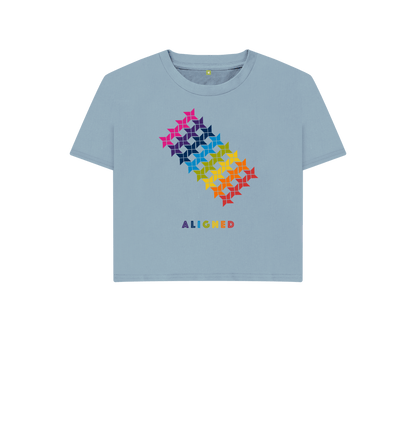 Stone Blue Printed T-shirt Front