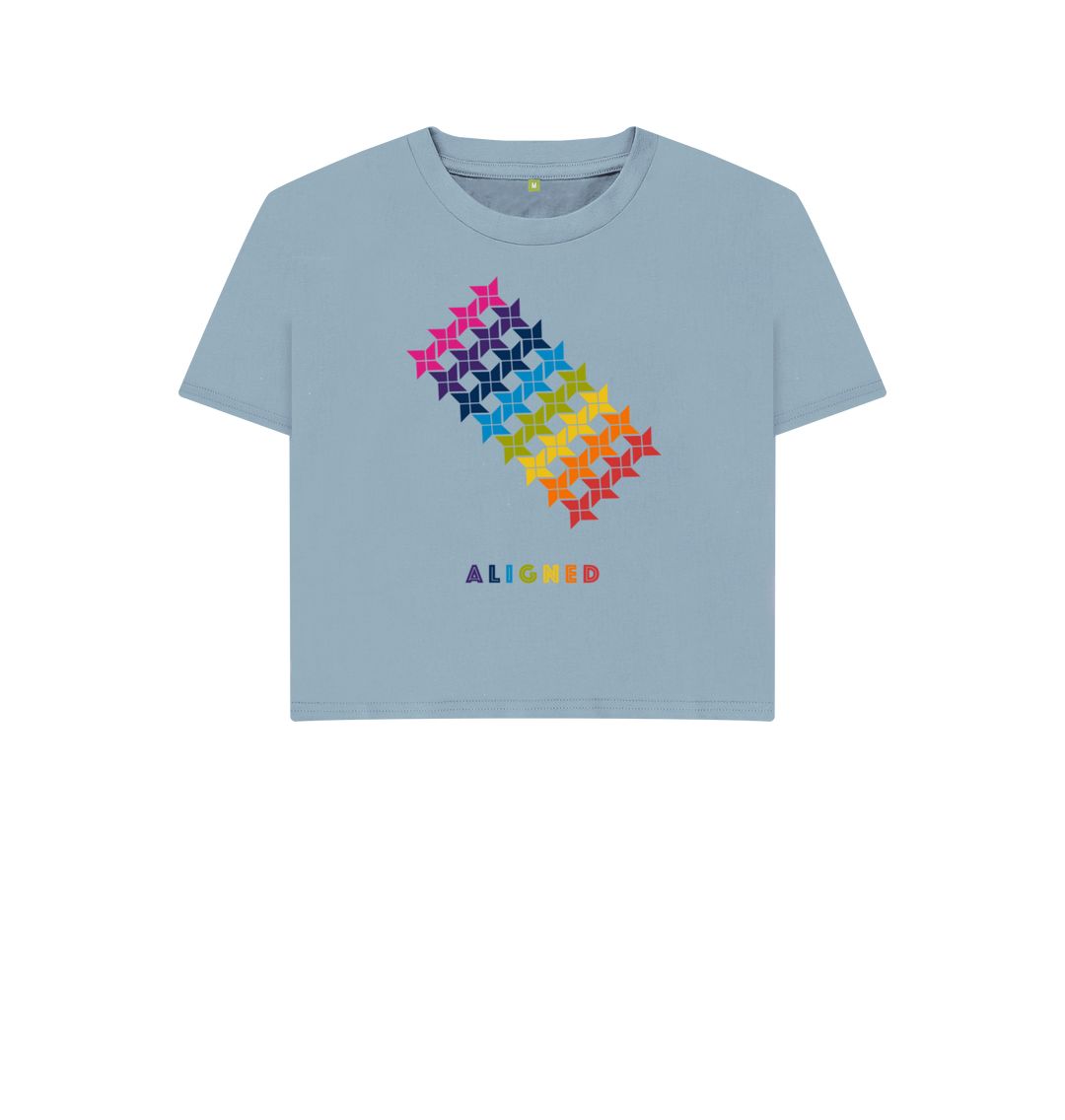 Stone Blue Aligned - Women's Boxy Tee