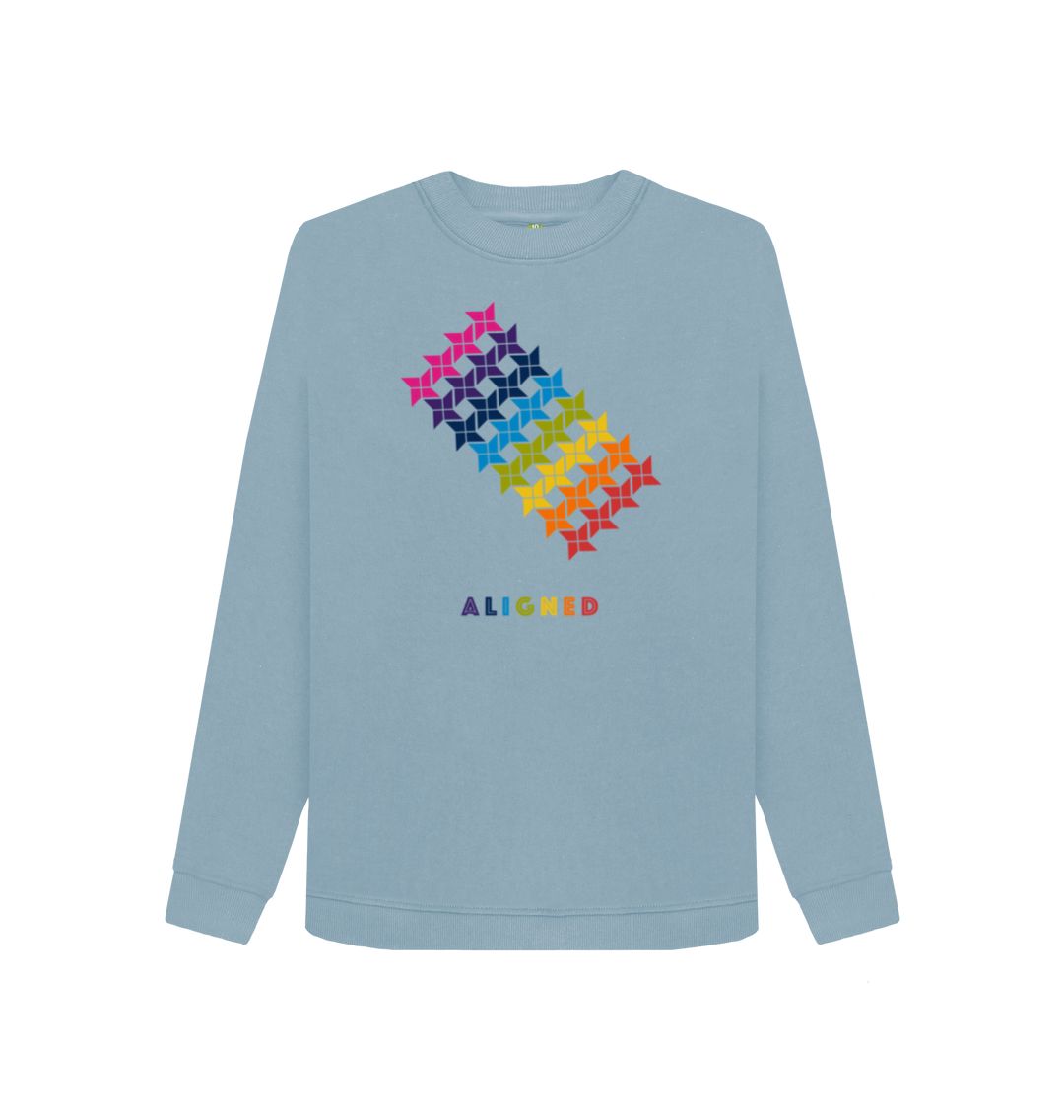 Stone Blue Aligned - Women's Crewneck Sweater