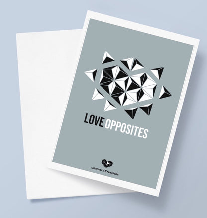 Love Opposites Greeting Card - Grey