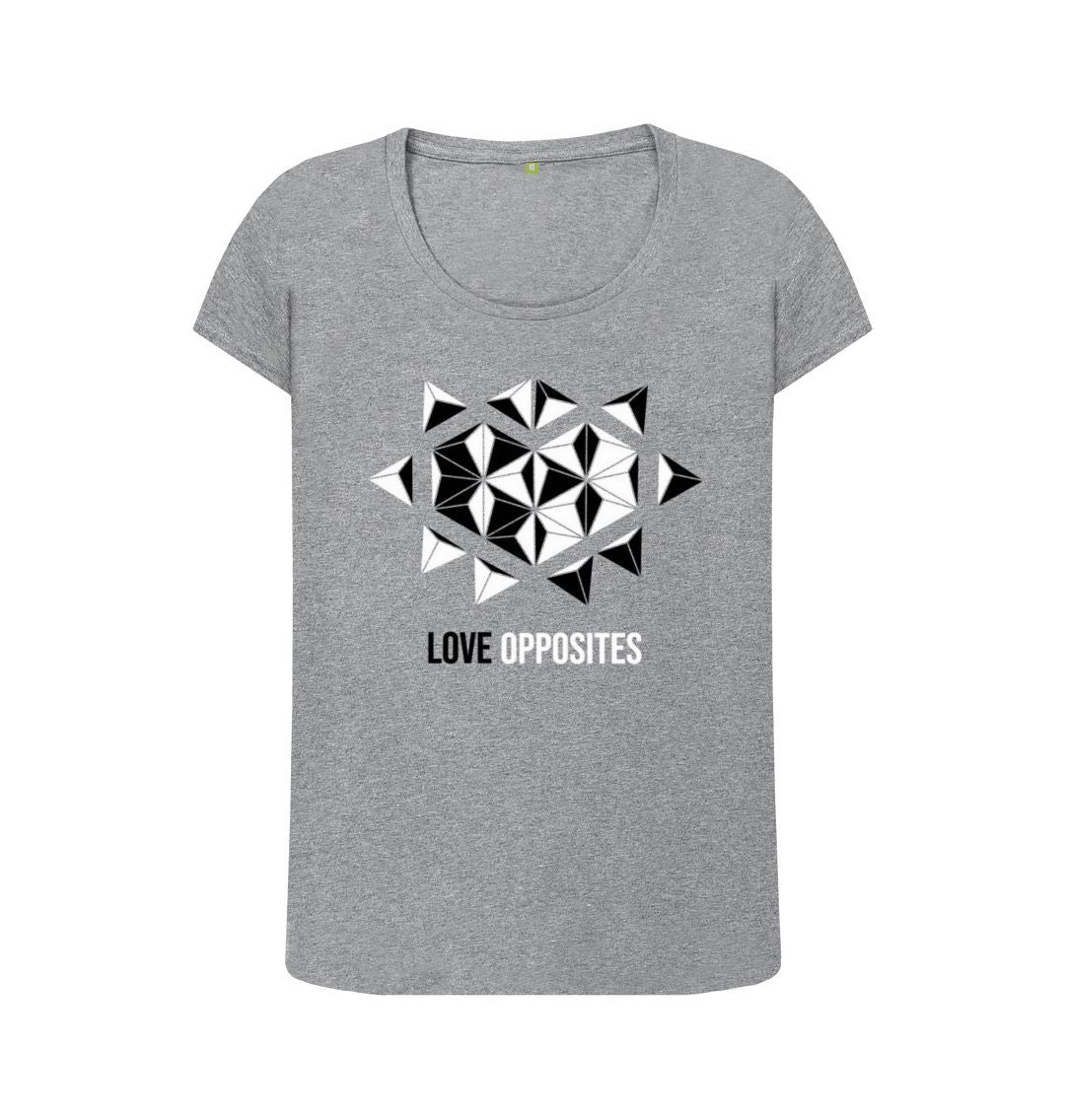 Athletic Grey Love Opposites - Women's Scoop Neck T-shirt - 6 colours