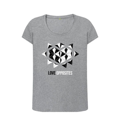 Athletic Grey Love Opposites - Women's Scoop Neck T-shirt - 6 colours