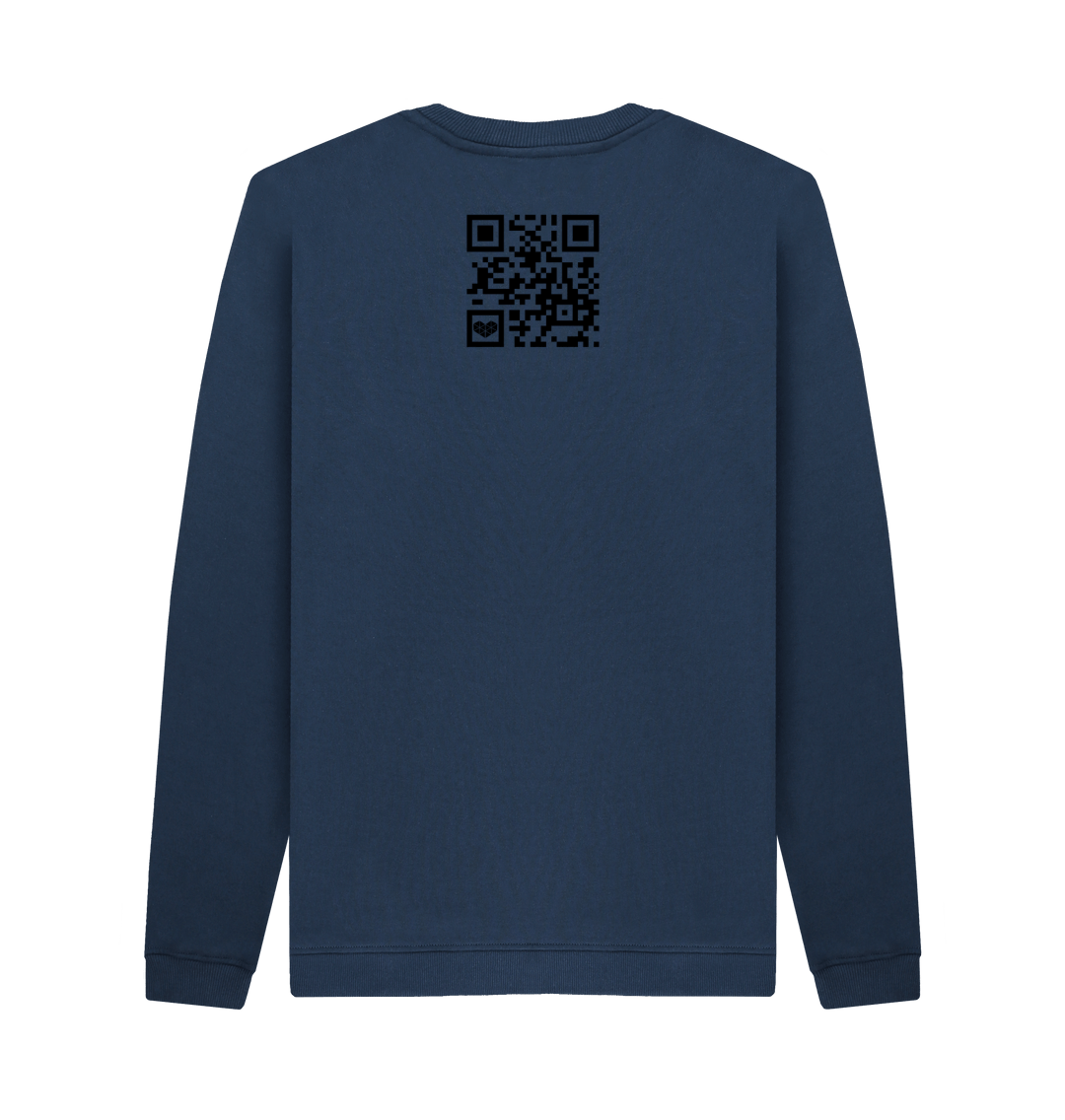Navy Blue Printed Sweater Back