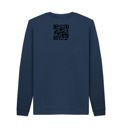 Navy Blue Printed Sweater Back