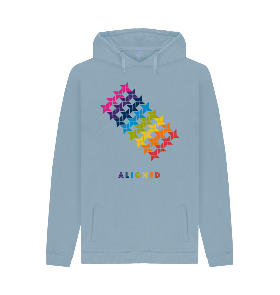 Stone Blue Printed Hoody Front