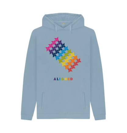 Stone Blue Printed Hoody Front