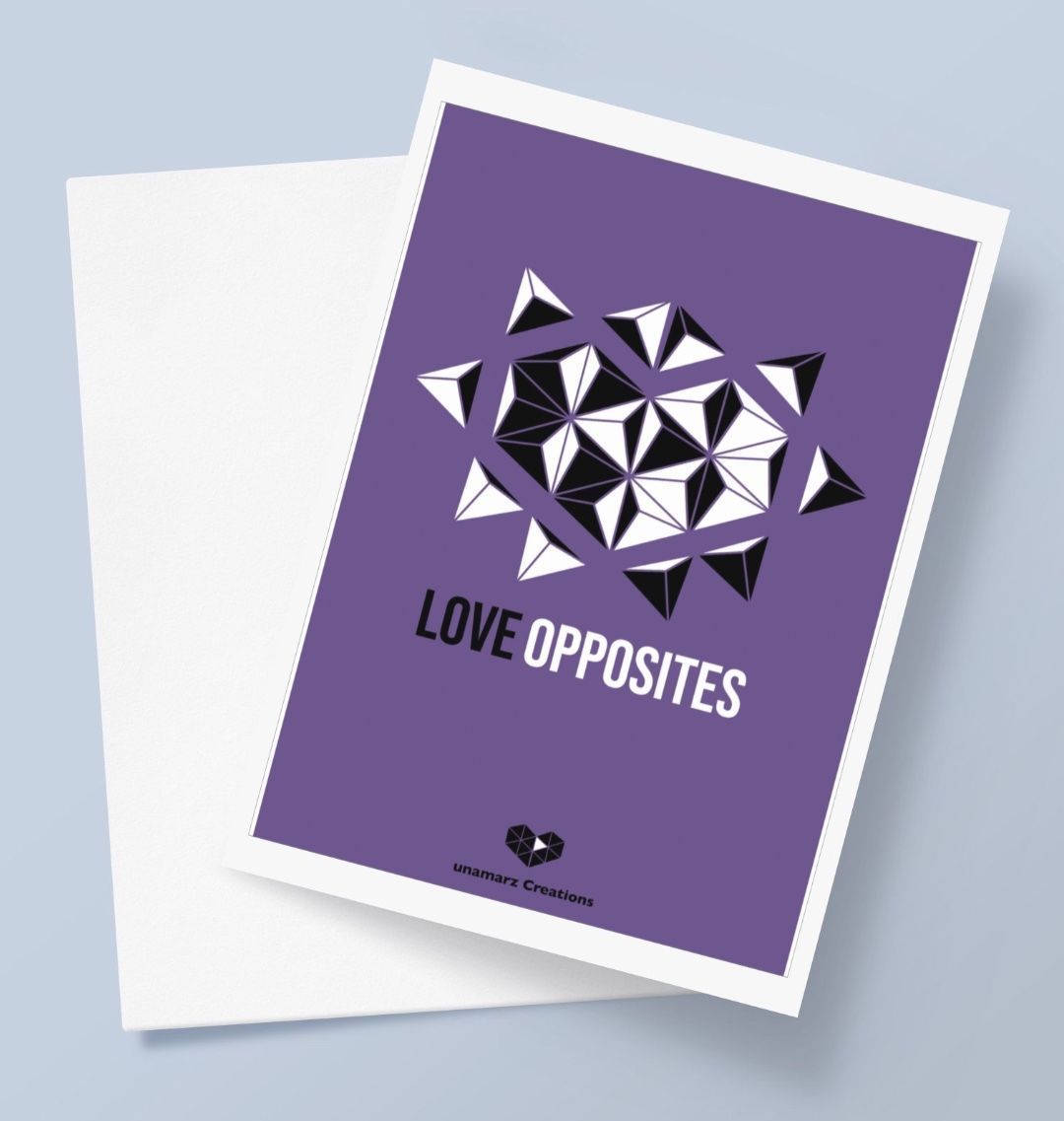 Love Opposites Greeting Card - Purple