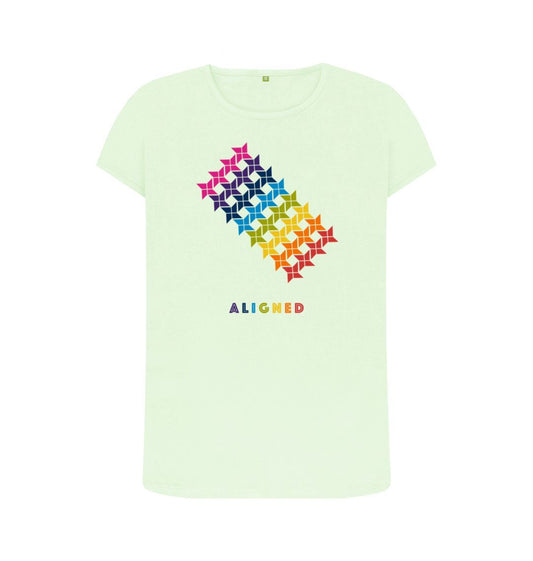 Pastel Green Aligned - Women's Crew Neck T-shirt