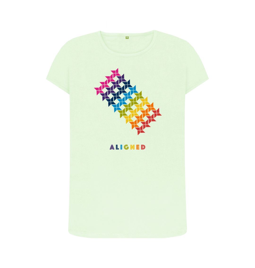 Pastel Green Aligned - Women's Crew Neck T-shirt