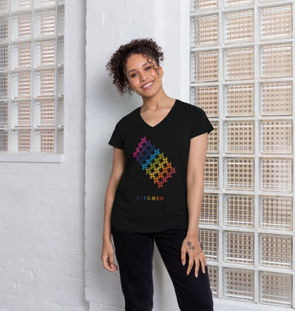 Aligned - Women's V-Neck T-shirt