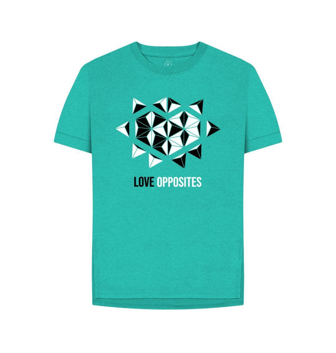 Seagrass Green Love Opposites - Women's Remill\u00ae Relaxed Fit T-shirt - 5 colours