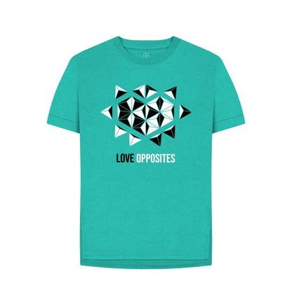 Seagrass Green Love Opposites - Women's Remill\u00ae Relaxed Fit T-shirt - 5 colours