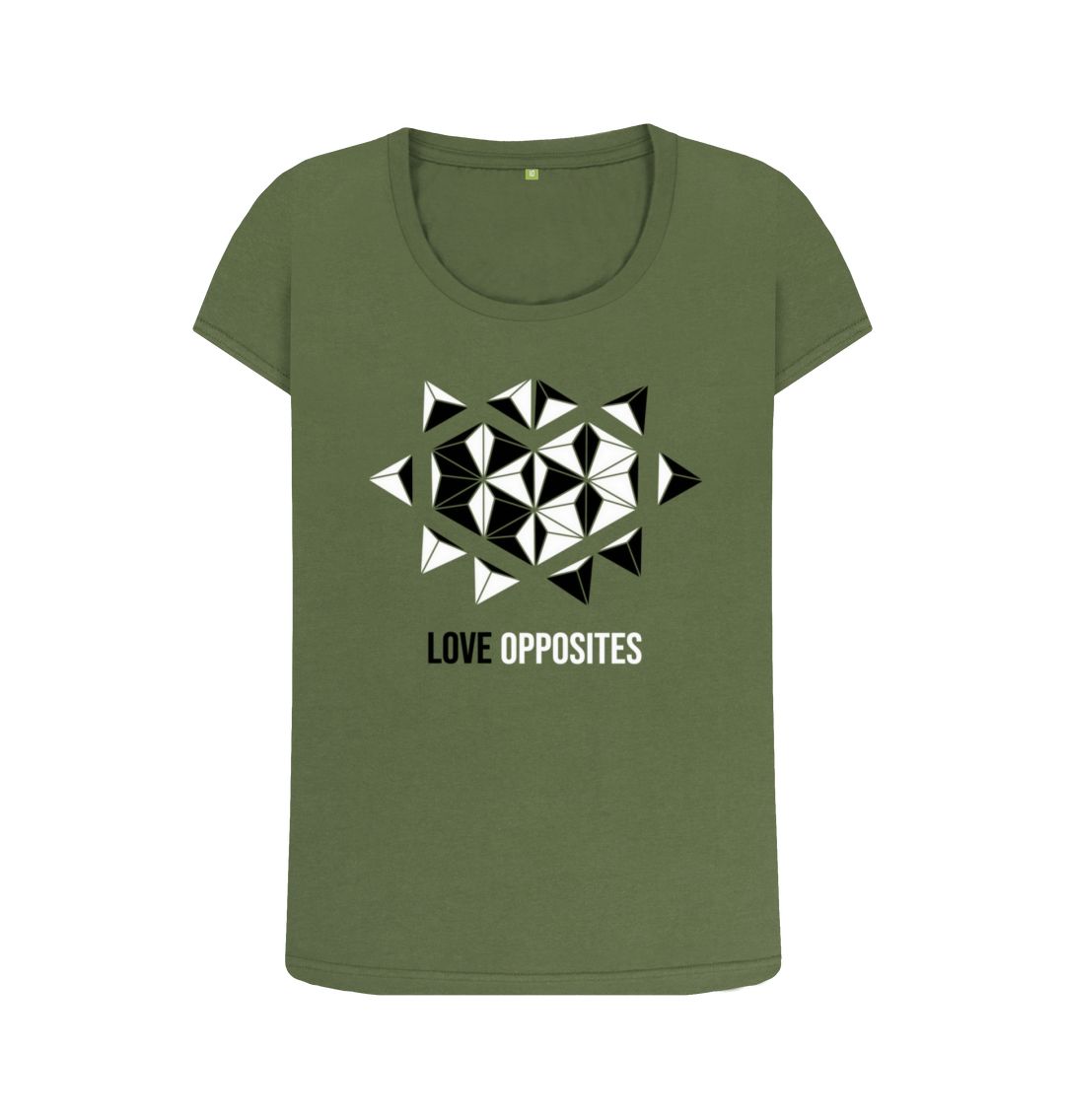 Khaki Love Opposites - Women's Scoop Neck T-shirt - 6 colours