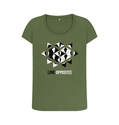 Khaki Love Opposites - Women's Scoop Neck T-shirt - 6 colours
