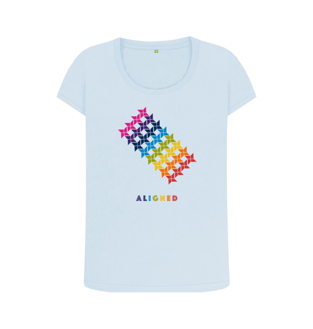 Sky Blue Aligned - Women's Scoop Neck T-shirt