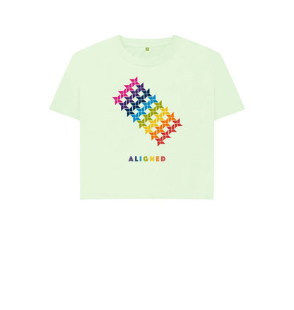 Pastel Green Aligned - Women's Boxy Tee