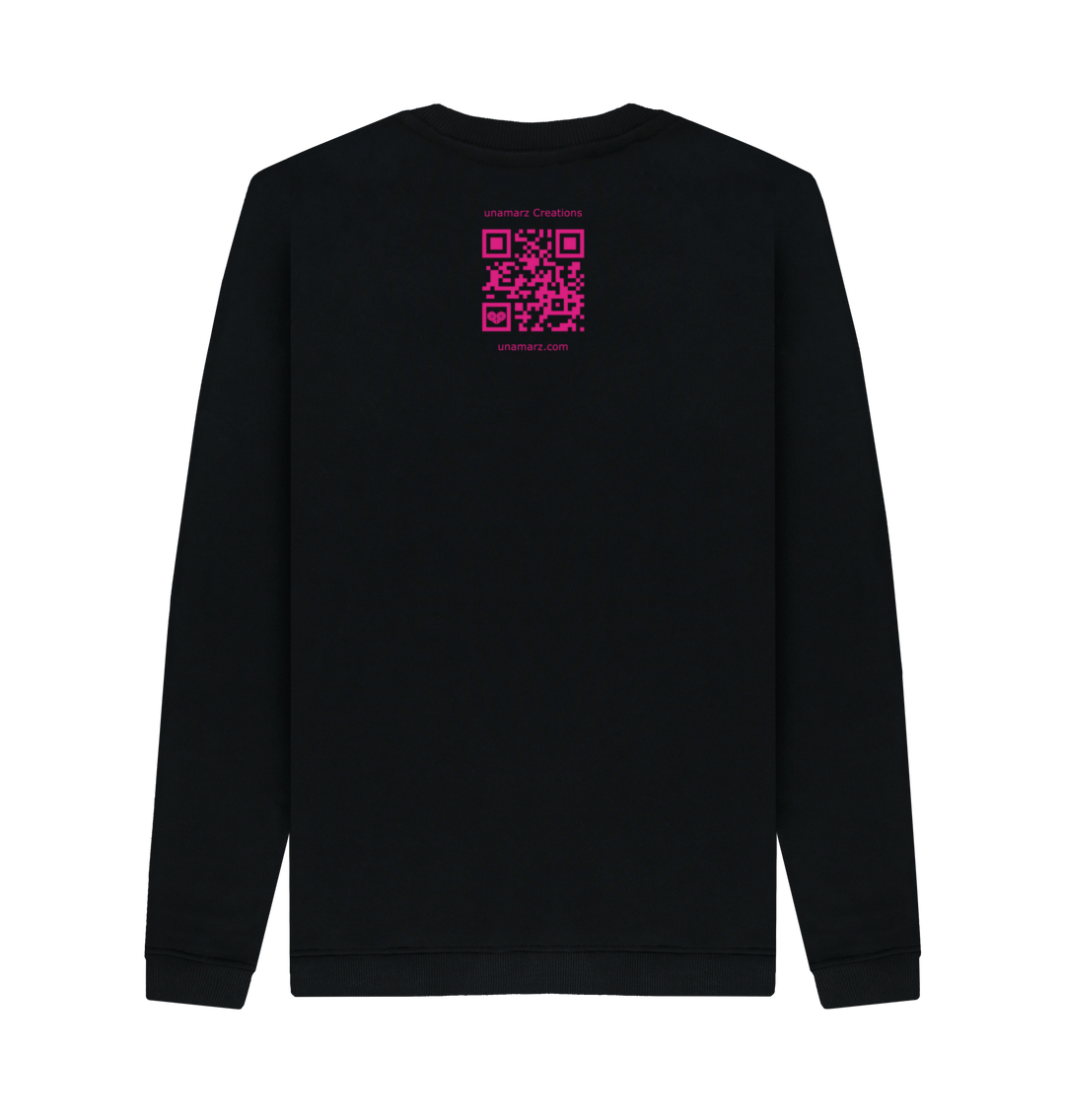 Black Printed Sweater Back