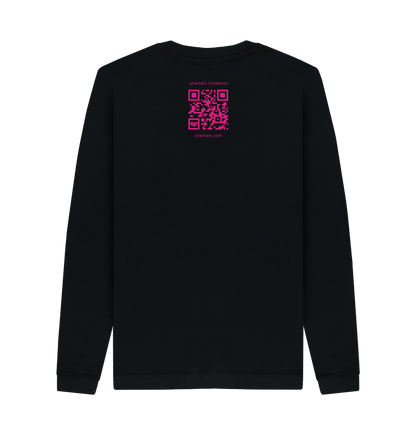 Black Printed Sweater Back