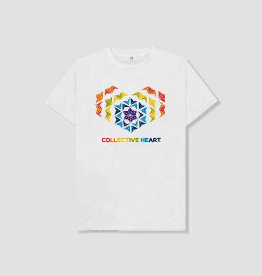 Collective Heart Kids T-shirt - Rainbow White