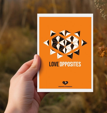 Love Opposites Greeting Card - Orange