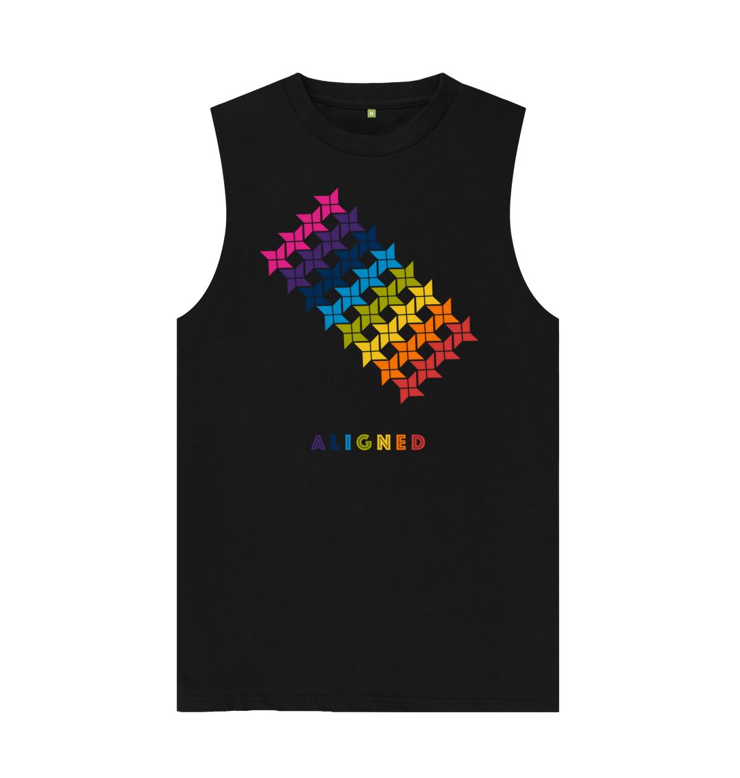 Black Aligned - Men's Organic Cotton Vest
