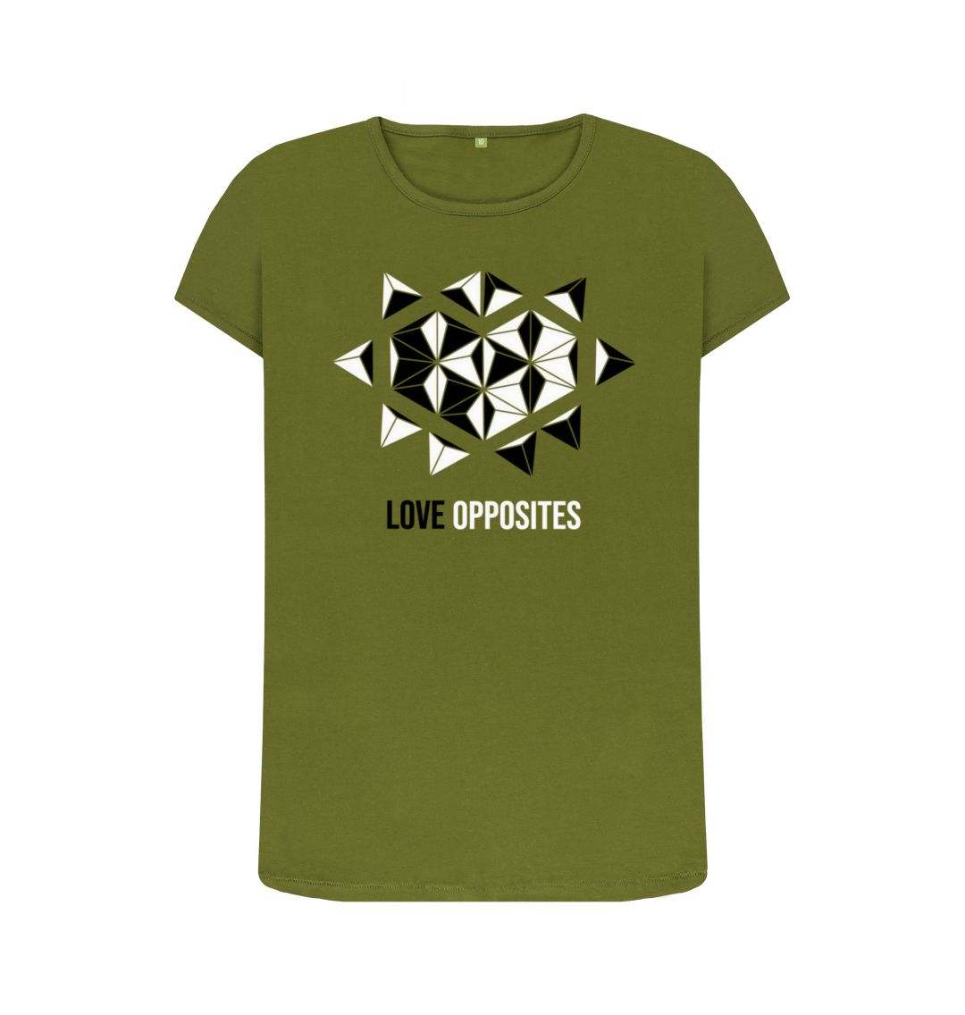 Moss Green Love Opposites - Women's Crew Neck T-shirt - 7 colours