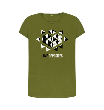 Moss Green Love Opposites - Women's Crew Neck T-shirt - 7 colours