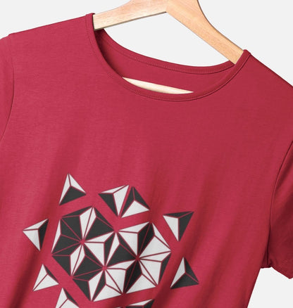 Love Opposites Women crew neck T-shirt cherry