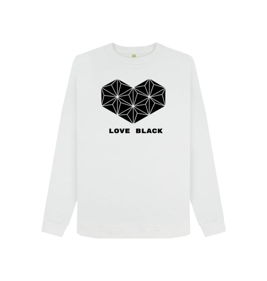 White Love Black, Love White - Women's Crewneck Sweater