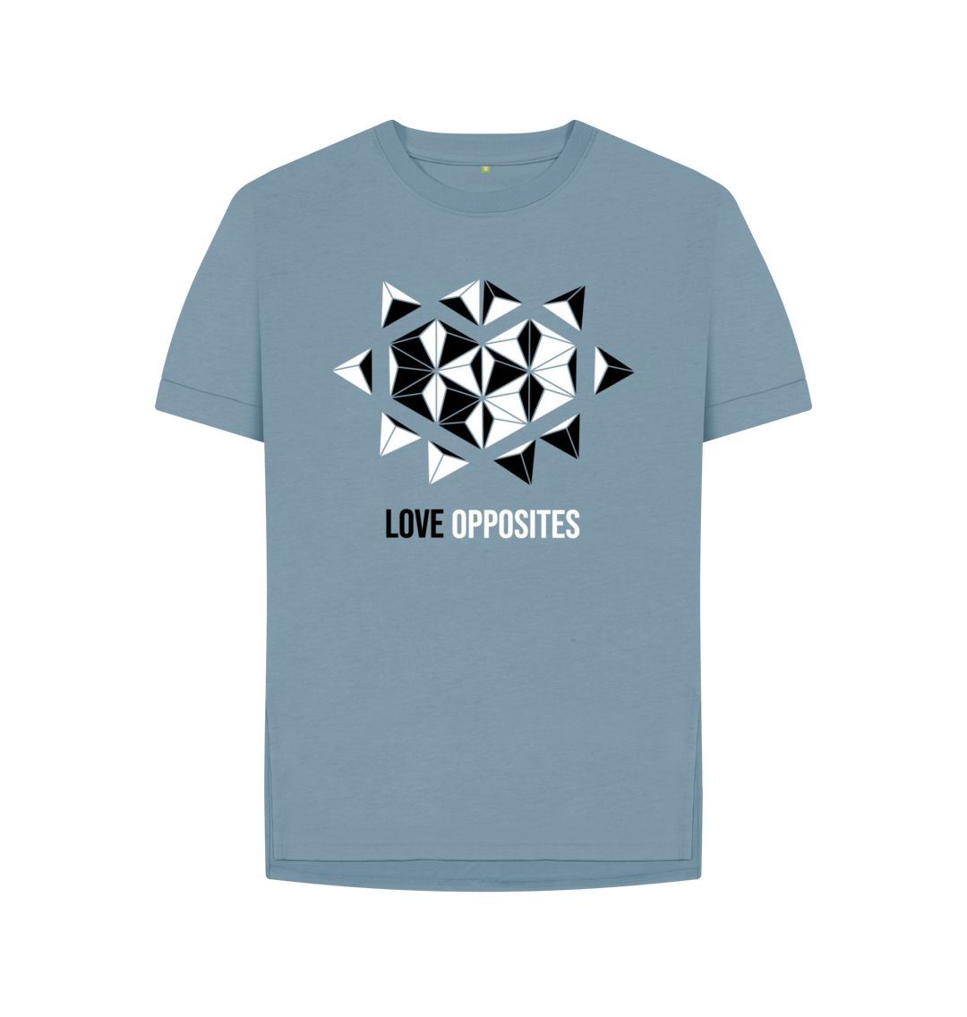 Stone Blue Love Opposites - Women's Relaxed Fit Tee - 4 colours