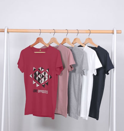 Love Opposites Women crew neck T-shirt cherry