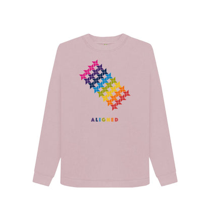 Mauve Aligned - Women's Crewneck Sweater