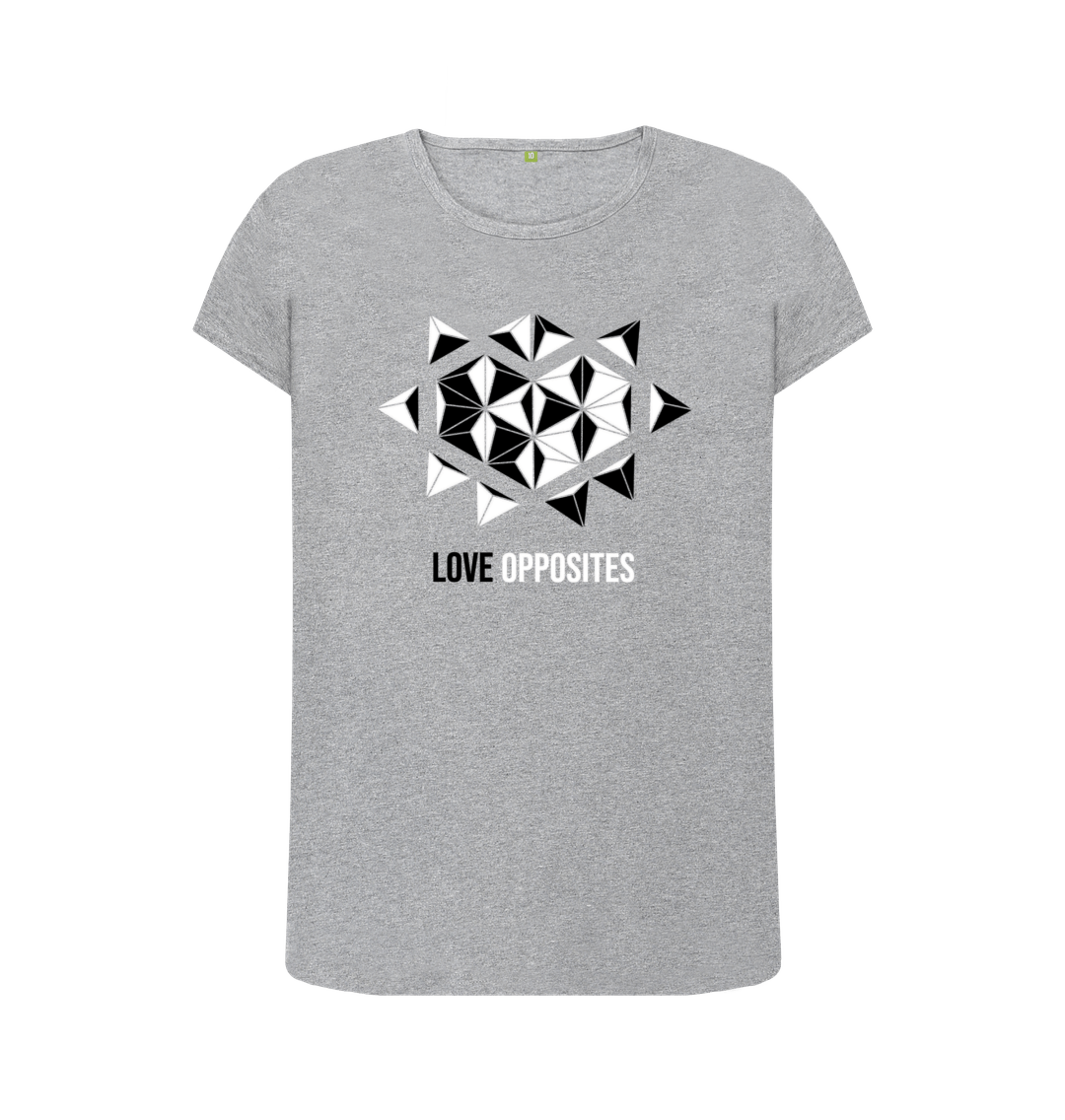 Athletic Grey Love Opposites Women crew neck T-shirt n