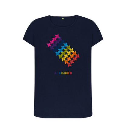 Navy Blue Aligned - Women's Crew Neck T-shirt