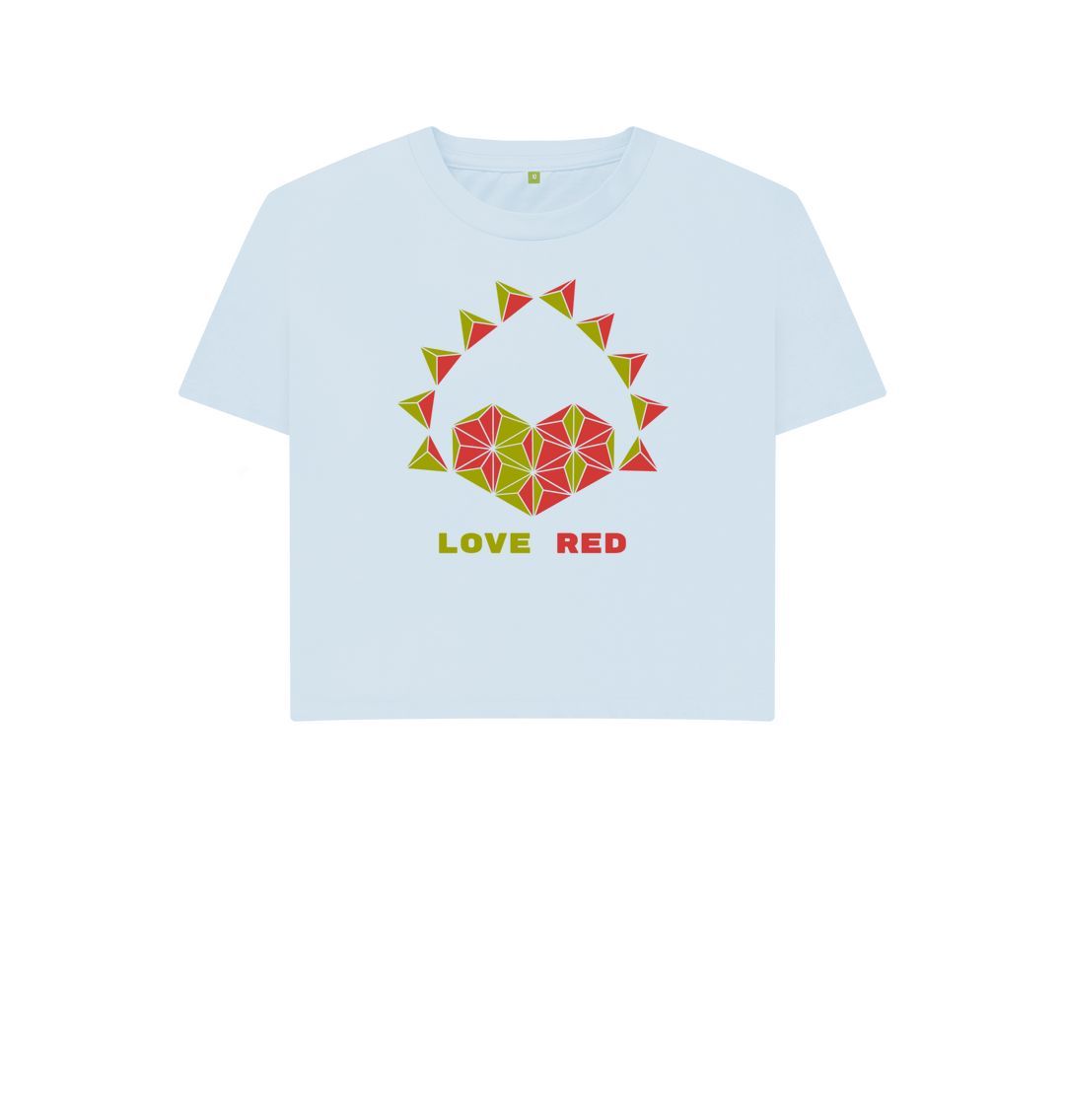 Sky Blue Love Red - Women's Boxy Tee