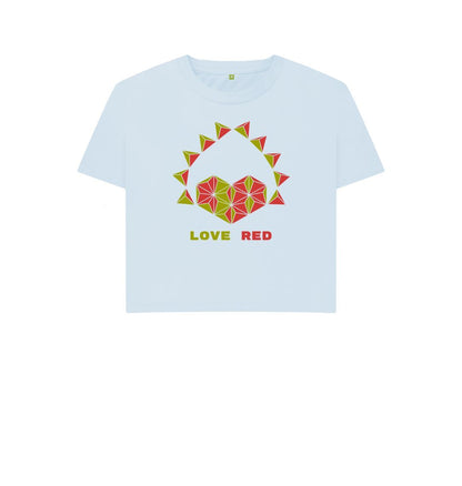 Sky Blue Love Red - Women's Boxy Tee