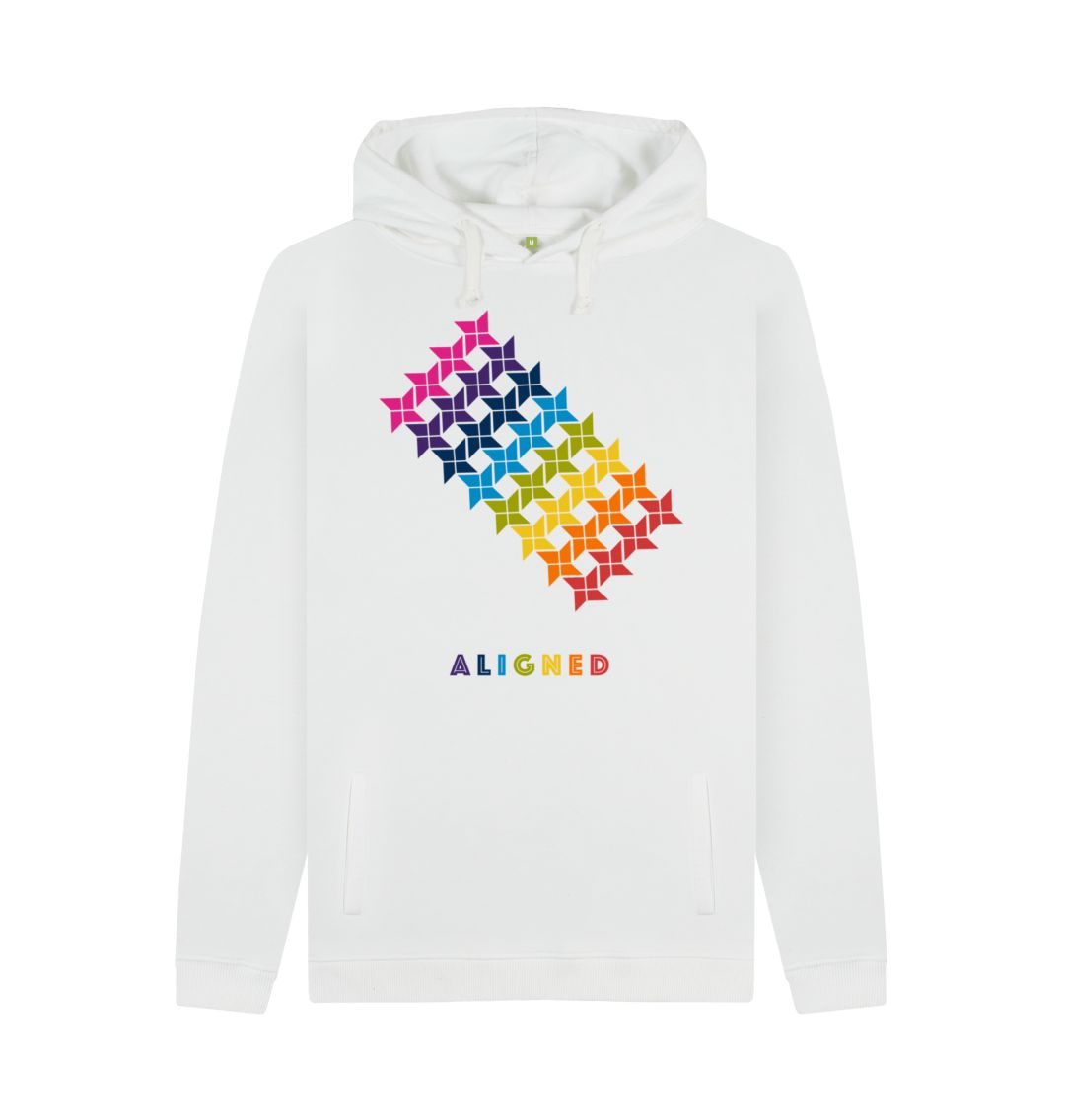 White Aligned - Men's Pullover Hoodie