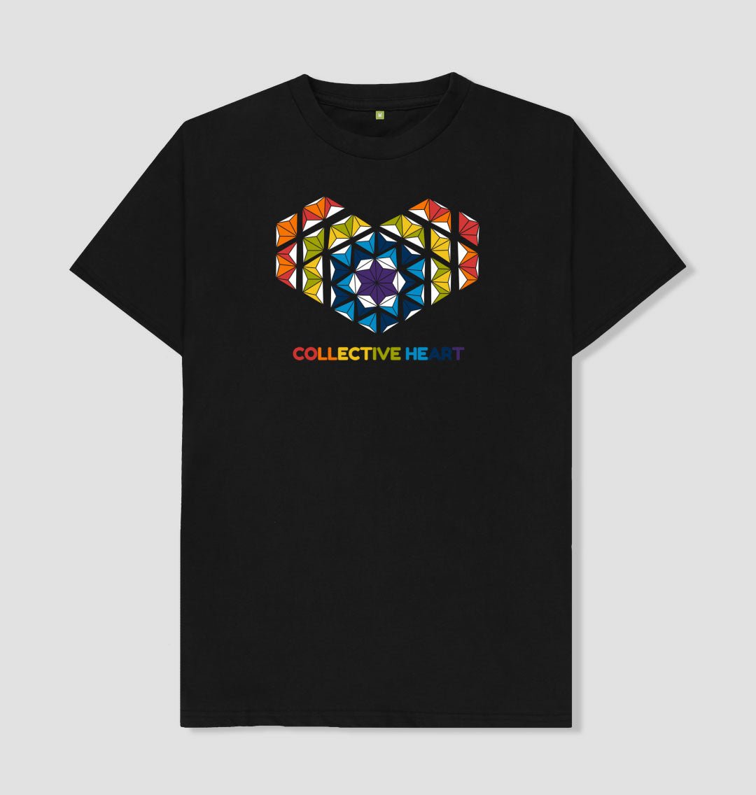 Collective Heart Men T-shirt - Rainbow Black